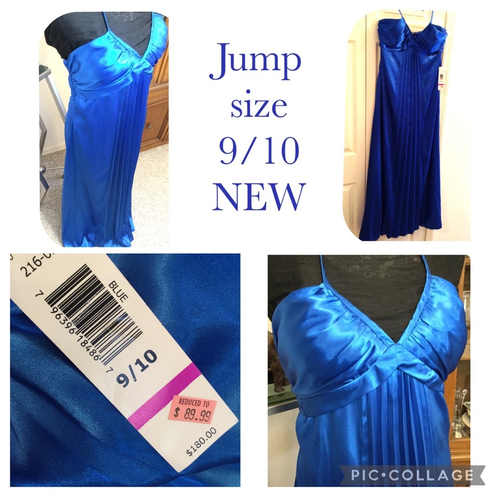 ⭐SALE Royal Blue Satin Halter Gown by Jump - Prom, Wedding etc